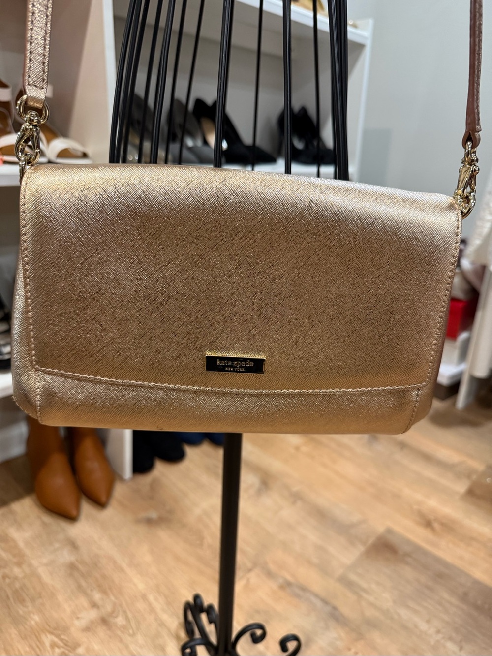 kate spade Rose Gold Metallic Crossbody Bag